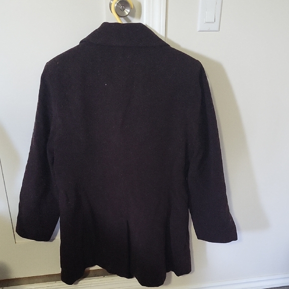 Women's Black Double-Breasted Coat - Picture 3 of 4